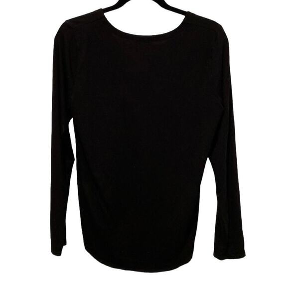 Eileen Fisher black v neck long sleeve top blouse. 92% Viscose 8% Spandex SP
C - Picture 4 of 6